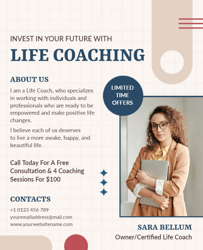 Minimalist Life Coaching Flyer