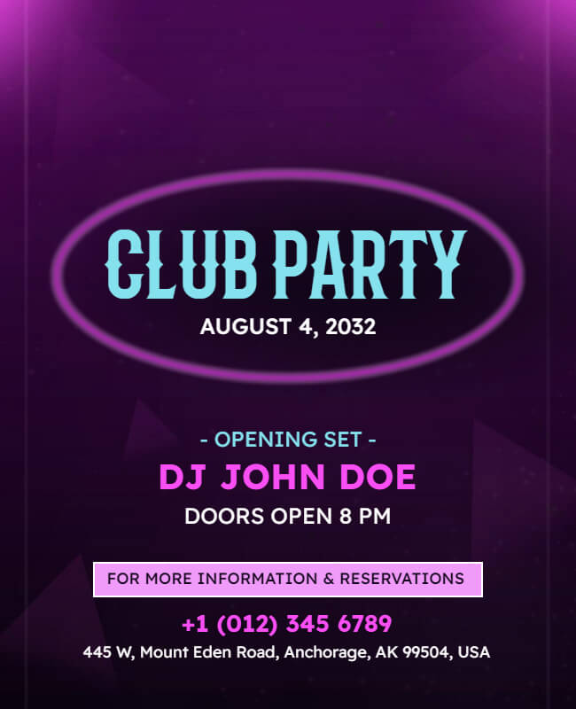 Neon Nights Club Party Flyer