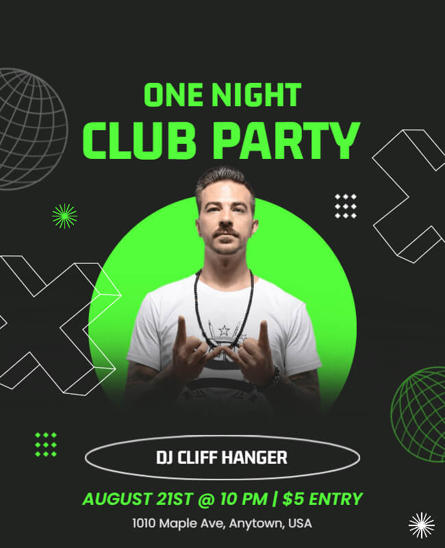 One Night Club Party Flyer