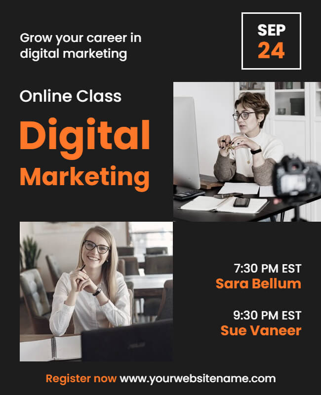 Online Class Digital Marketing Flyer