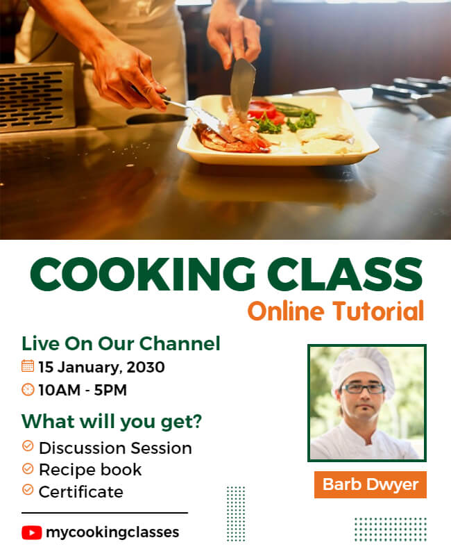 Online Cooking Tutorial Flyer