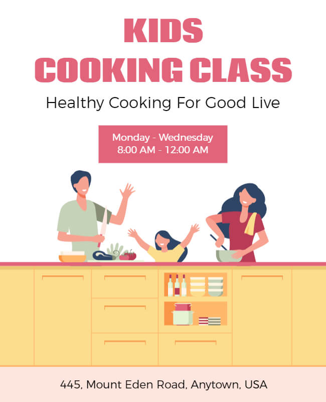 Online Kids Cooking Class Flyer