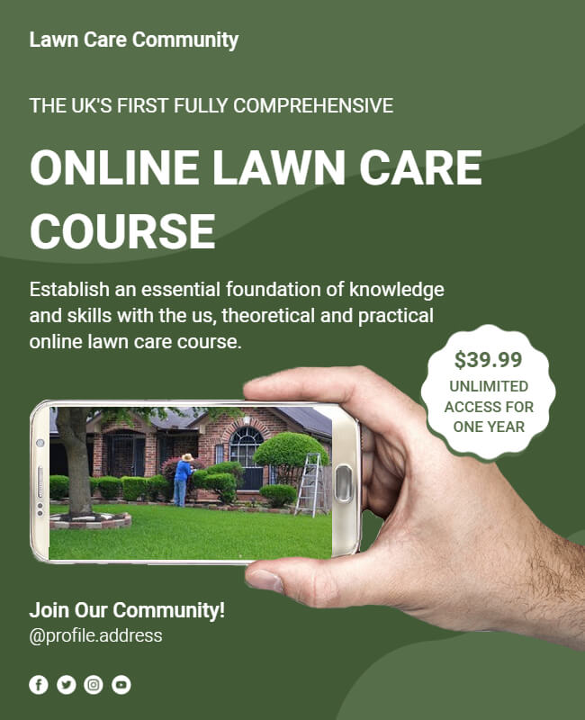 Online Lawn Care Course Flyer
