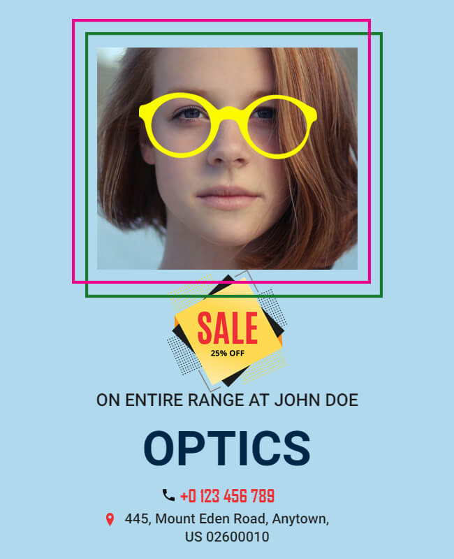 Optics Sale Promotional Flyer Template