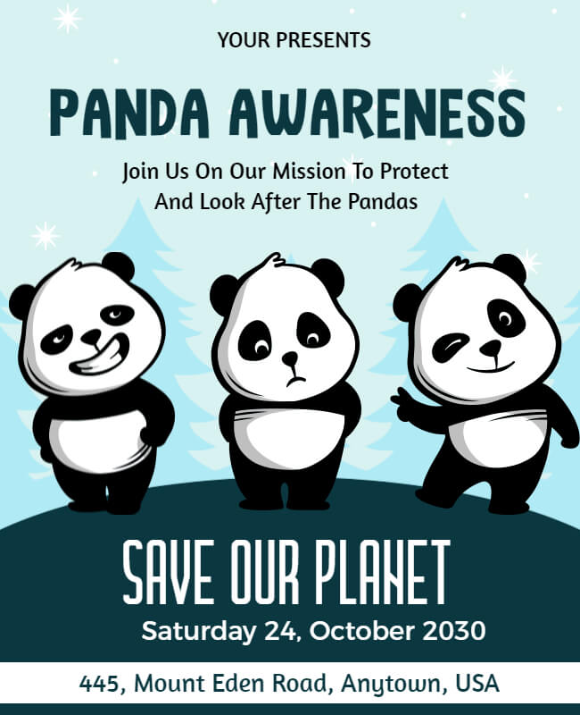 Panda Awareness Flyer Template