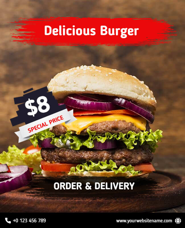 Podium Delicious Burger Flyer