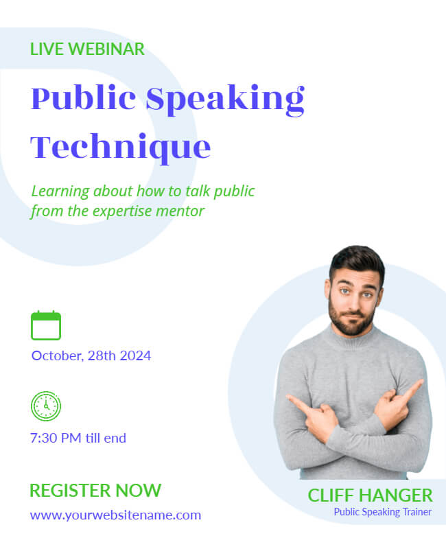 Public Speaking Webinar Flyer