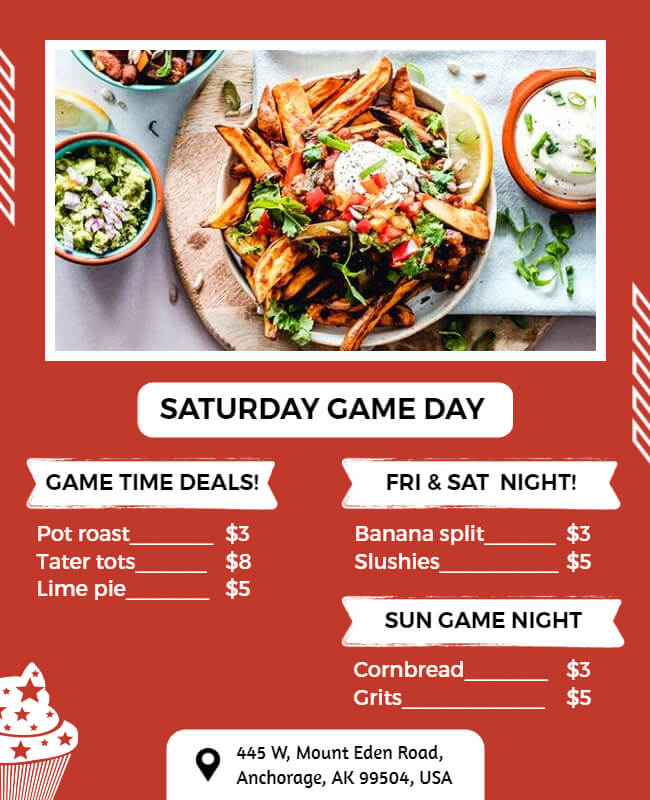 Red Food Game Day Flyer