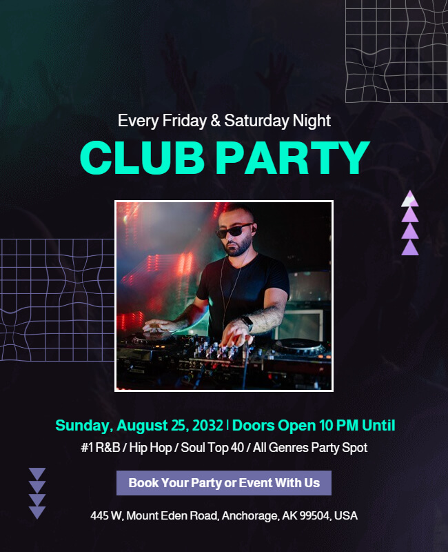 Retro Rave Club Party Flyer