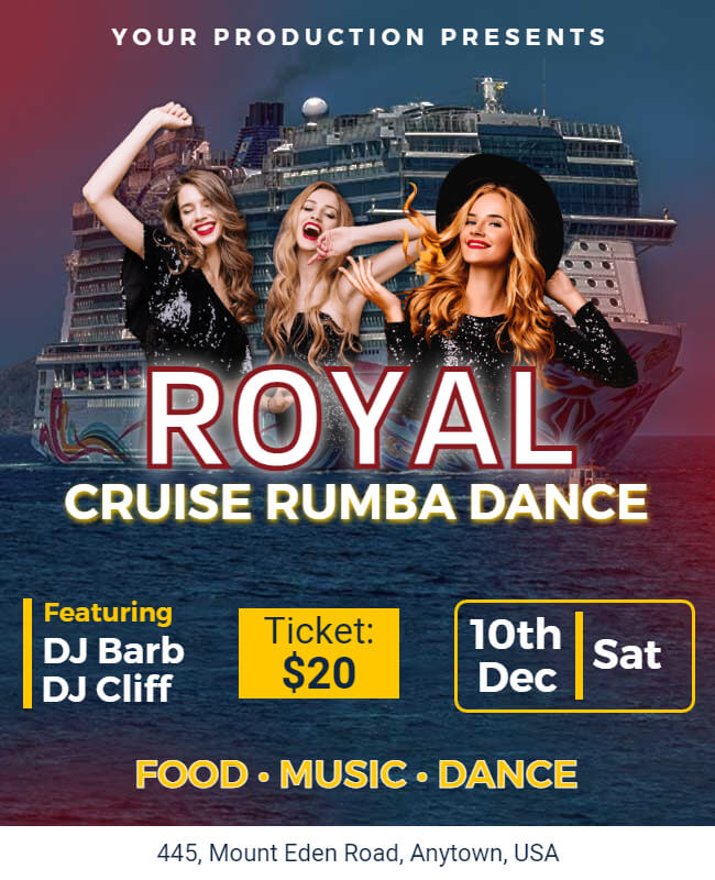 Royal Cruise Rumba Dance Flyer