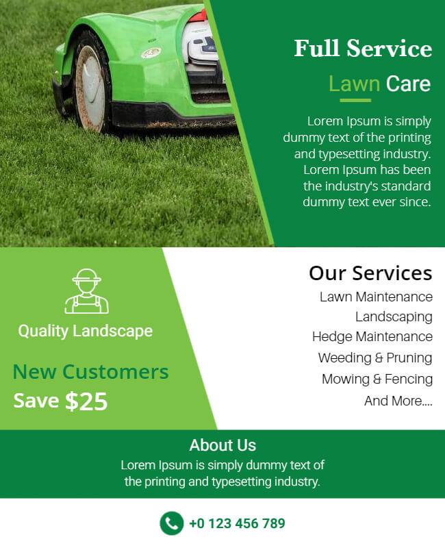 Tranquil Turf Landscaping Flyer