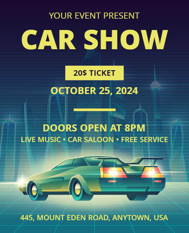 Turbo Trend Car Show Flyer