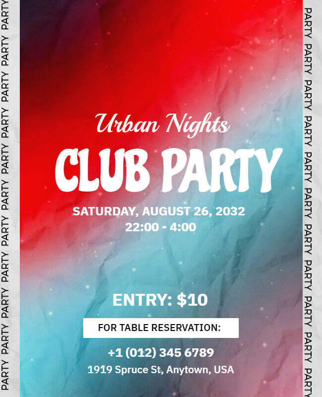 Urban Nights Club Party Flyer