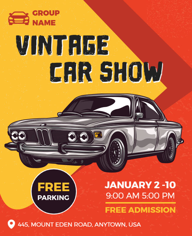 Vintage Car Show Event Flyer