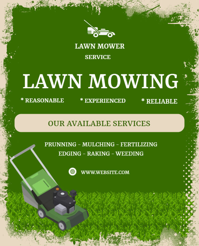 Vintage Lawn Mowing Flyer Template