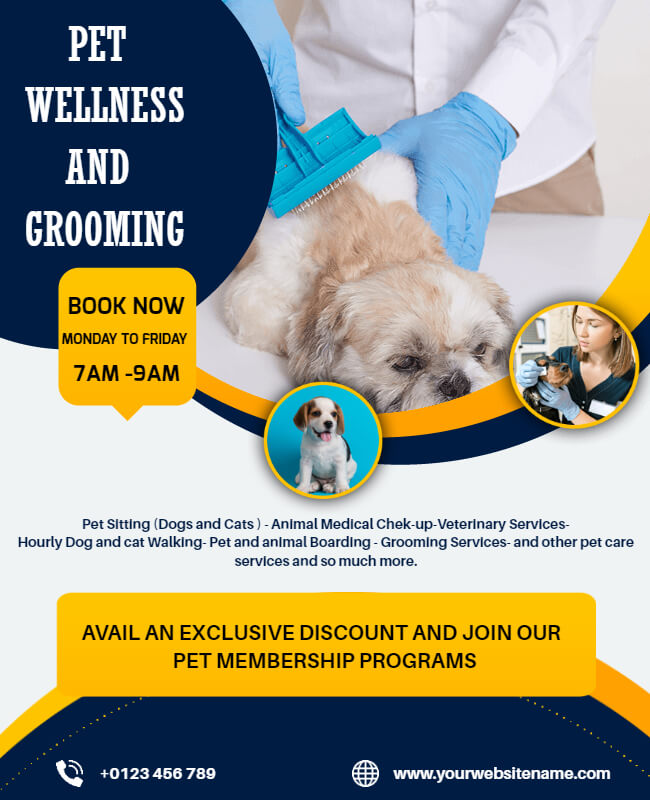 Wellness and Grooming Animal Flyer