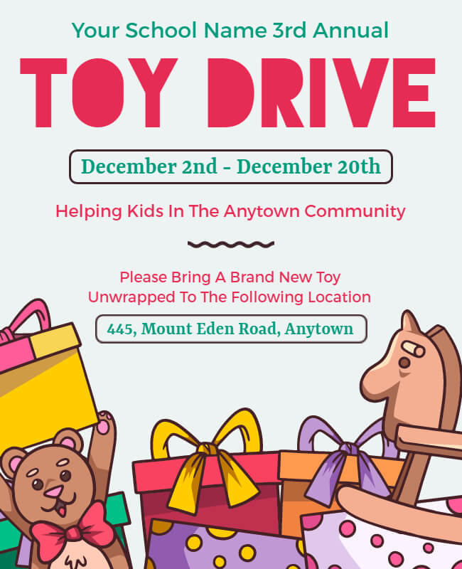 Wonderland of Toys Charity Drive Flyer