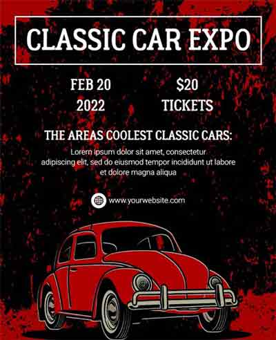 Abstract Classic Car Expo Flyer Template
