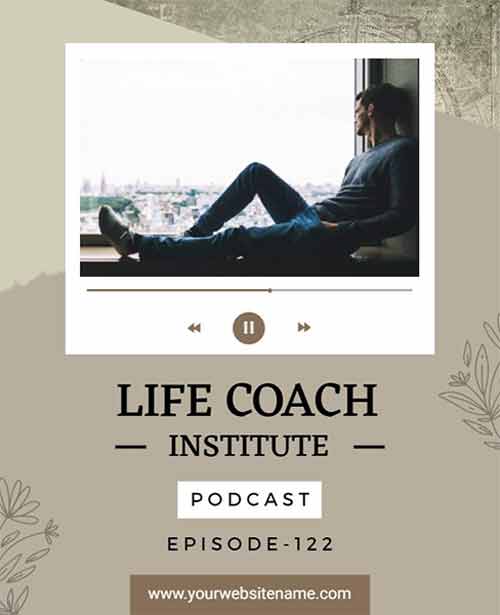 Abstract Life Coach Podcast Flyer Template