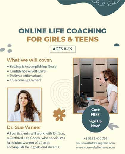 Abstract Online Life Coaching Flyer Template