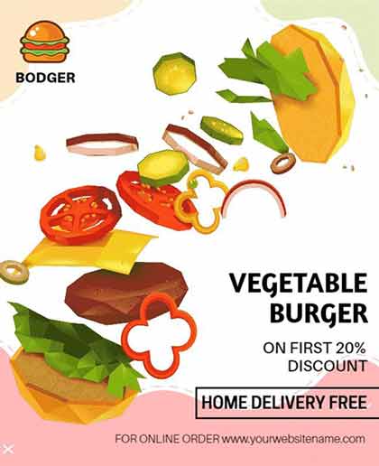 Aesthetic Vegetable Burger Flyer Template