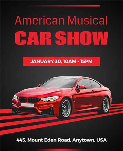 Modern American Musical Car Show Flyer Template