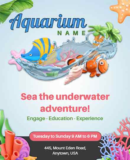Creative Aquatic Animal Flyer Template