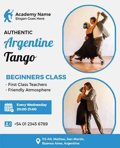 Modern Argentine Tango Class Flyer Template