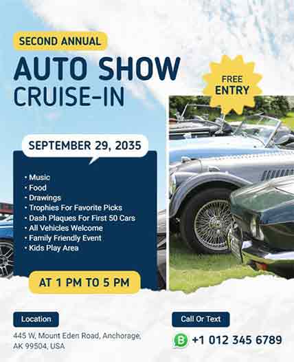 Stylish Auto Show Cruise in Event Flyer Template