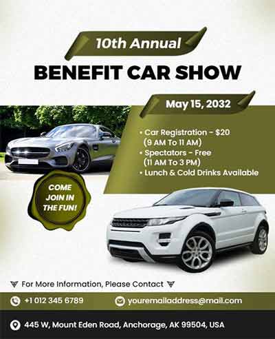 Artistic Benefit Car Show Flyer Template