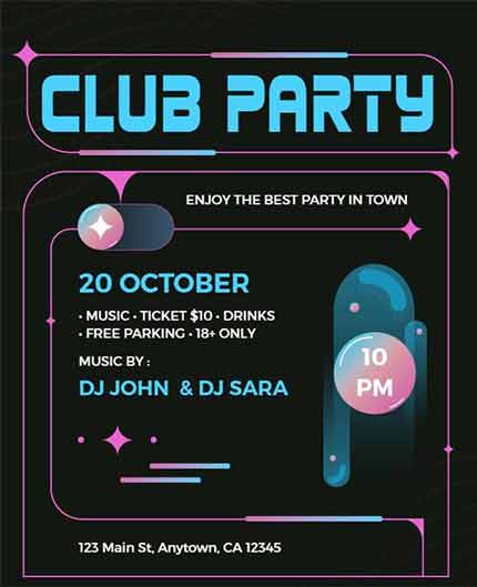 Elegant Club Party Flyer Template