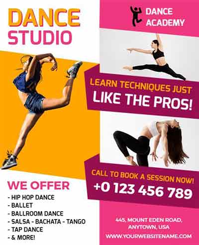 Stylish Dance Studio Flyer Template