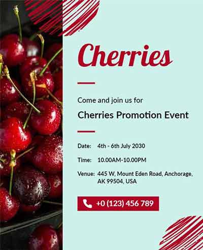 Creative Cherries Promotion Event Flyer Template