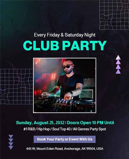 Artistic Night Club Party Flyer Template