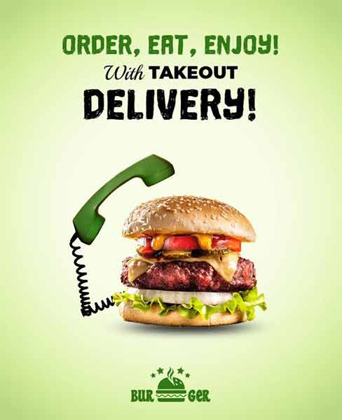 Minimal Burger Food Ads Flyer Template