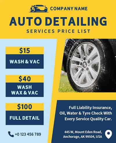 Stylish Auto Detailing Flyer Template