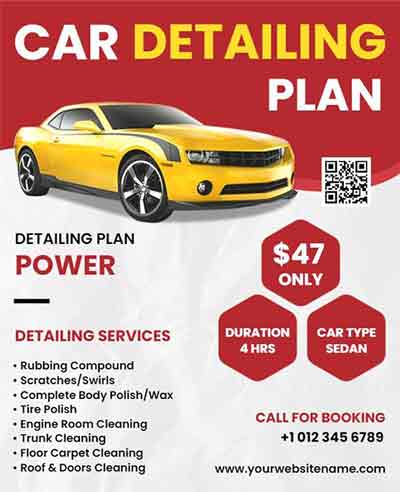 Modern Car Detailing Plan Flyer Template