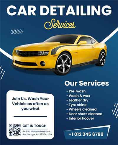 Simple Car Detailing Services Flyer Template