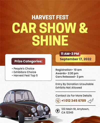 Elegant Car Show and Shine Flyer Template