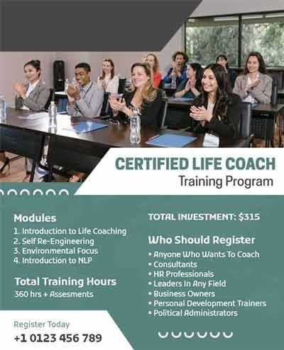 Modern Certified Life Coach Training Program Flyer Template