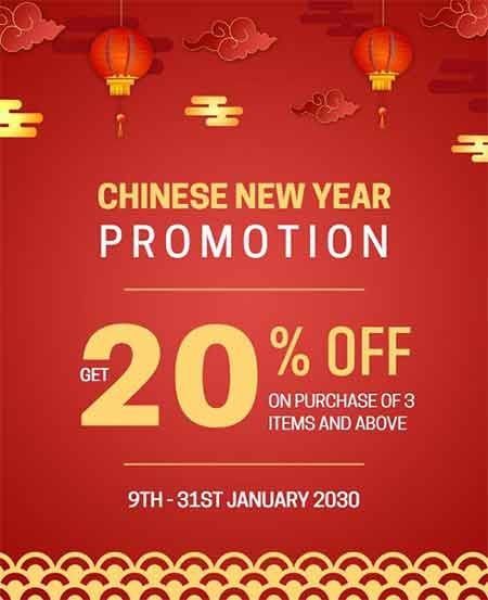 Festive Chinese New Year Promotion Flyer Template