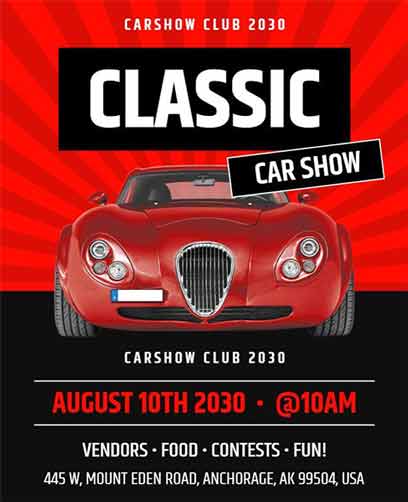 Retro Classic Car Show Flyer Template