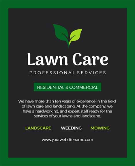 Classic Lawn Care Service Flyer Template