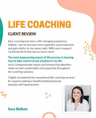 Pastel Client Review Life Coaching Flyer Template