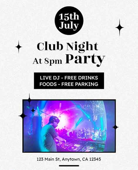 Modern Club Night Party Flyer Template