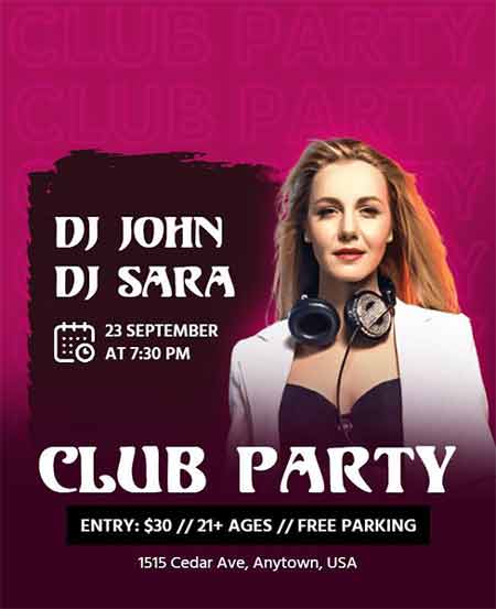 Vintage Club Party Flyer Template