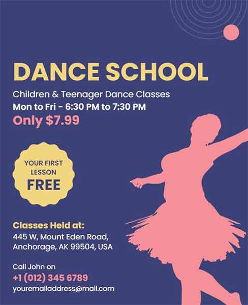 Minimal Dance School Flyer Template