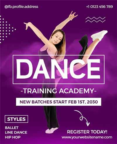 Gradient Dance Training Academy Flyer Template