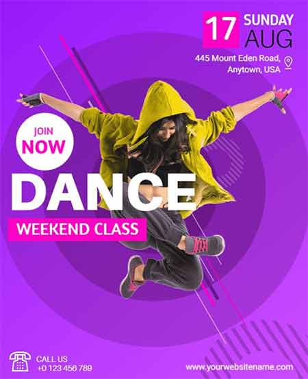 Artistic Dance Weekend Class Flyer Template
