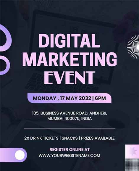 Grunge Digital Marketing Event Flyer  Template